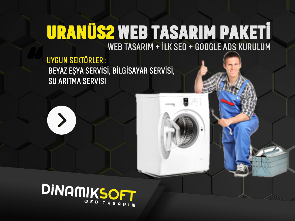 Uranüs Web Tasarım Paketi | 3000 TL Web Site + İlk SEO + Ads
